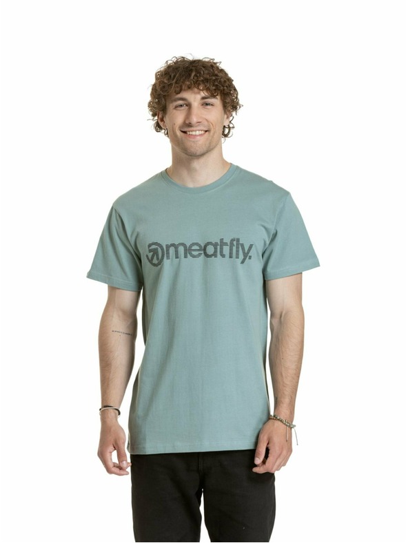 Meatfly Tricou Meatfly pentru bărbați Striped Logo Dusty Mint