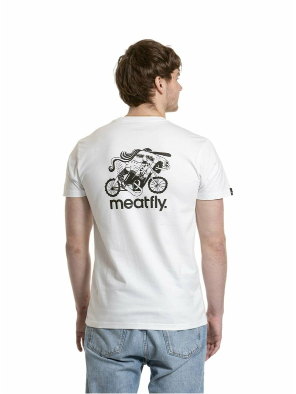 Meatfly Tricou Meatfly pentru bărbați Keke Moto White