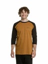 Meatfly Tricou cu mânecă lungă Meatfly pentru bărbați Kennedy Raglan Gold Brown / Black