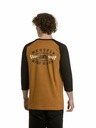 Meatfly Tricou cu mânecă lungă Meatfly pentru bărbați Kennedy Raglan Gold Brown / Black