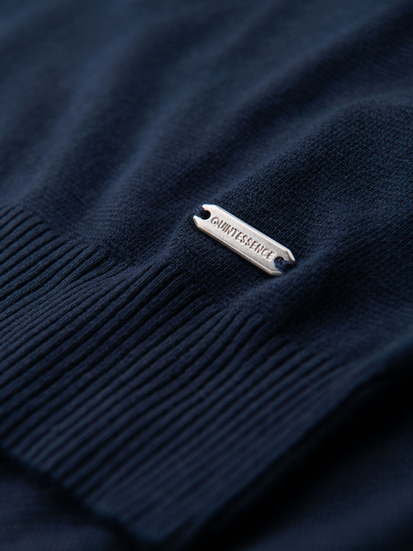 Ombre Clothing Tricou polo fără nasturi pentru bărbați - albastru închis