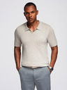 Ombre Clothing Tricou polo fără nasturi pentru bărbați - gri deschis