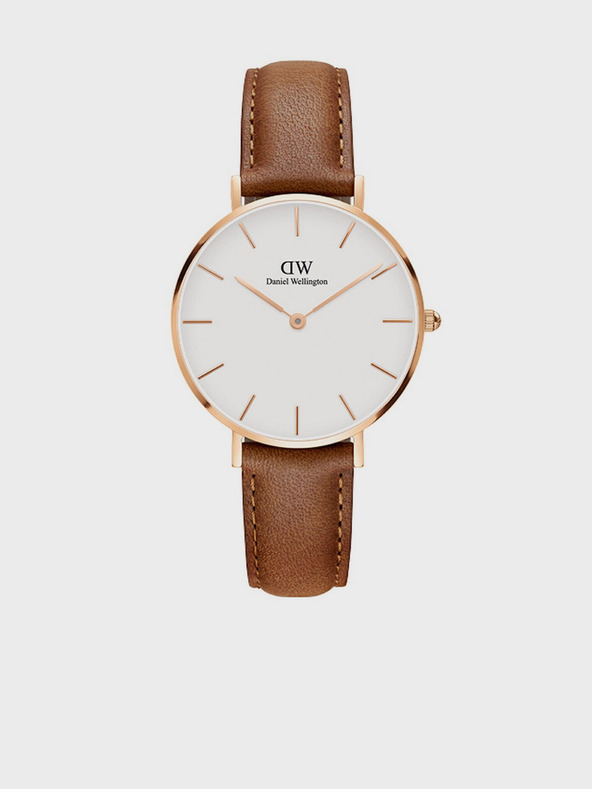 Daniel Wellington Ceas de damă maro cu curea din piele Daniel Wellington Petite Durham