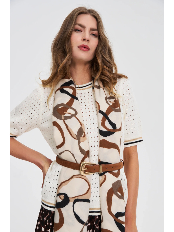 Moodo Curea maro pentru femei cu detalii aurii Moodo