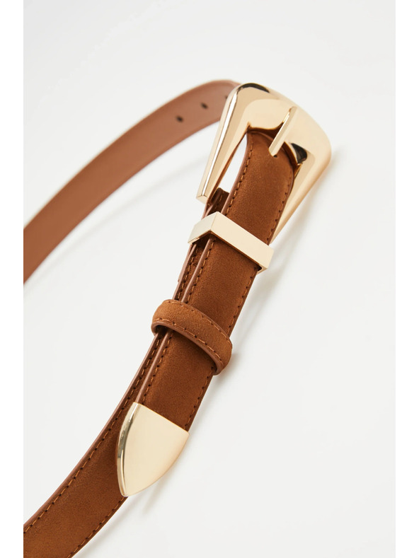 Moodo Curea maro pentru femei cu detalii aurii Moodo