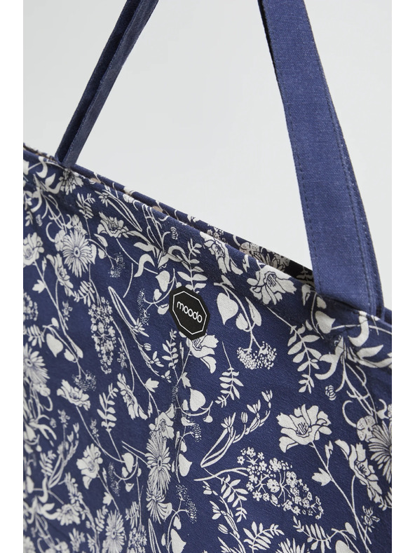 Moodo Geantă albastră cu imprimeu floral din bumbac Moodo