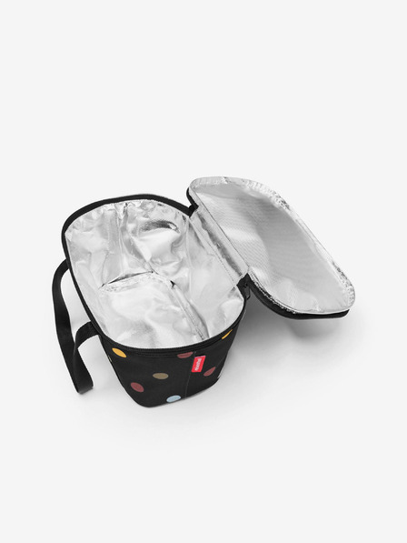 Reisenthel Geantă de cumpărături neagră cu buline și răcire Reisenthel Coolerbag XS
