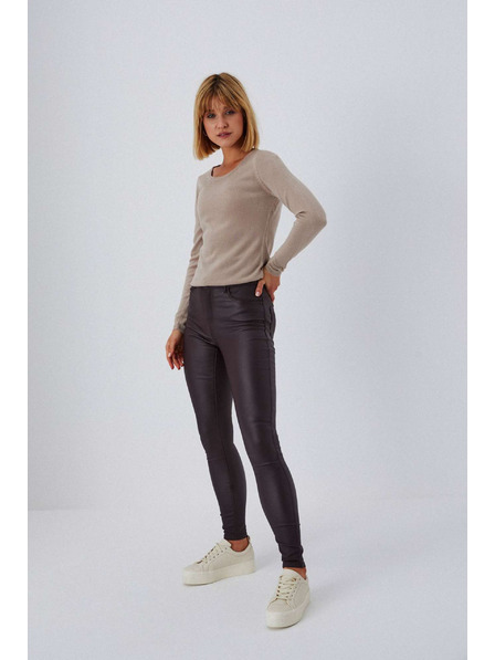 Moodo Pantaloni fitted din material cerat Moodo