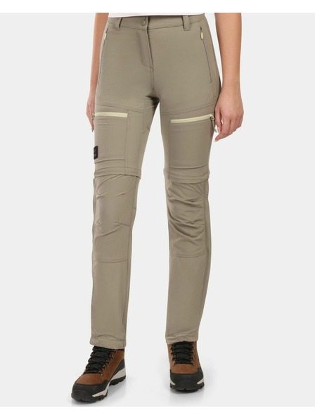 Kilpi Pantaloni outdoor detașabili Kilpi HOSIO-W Khaki pentru femei
