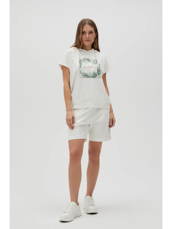 Moodo Pantaloni scurți Moodo pentru femei - albi