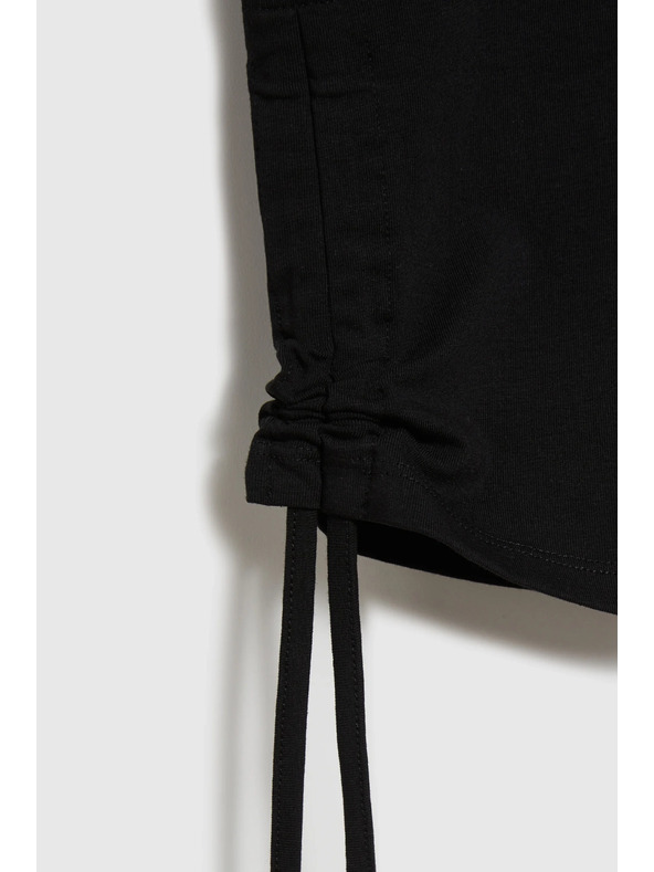 Moodo Colanți negri 3/4 pentru femei cu șiret