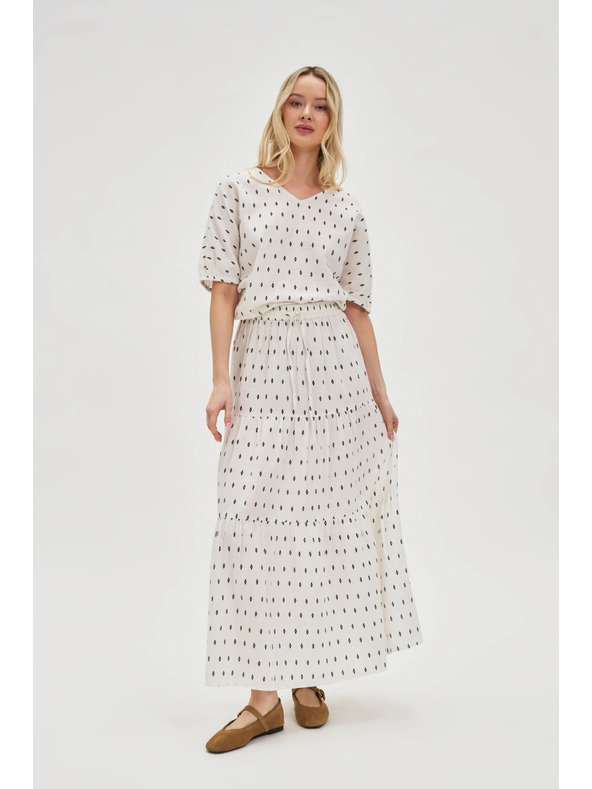 Moodo Bluză albă cu imprimeu