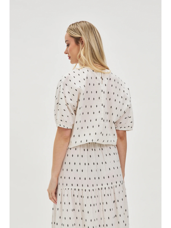 Moodo Bluză albă cu imprimeu