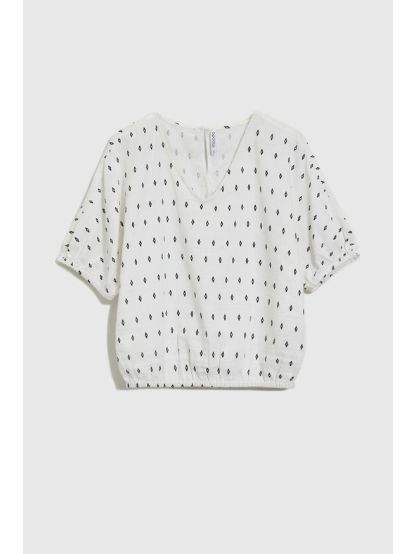 Moodo Bluză albă cu imprimeu