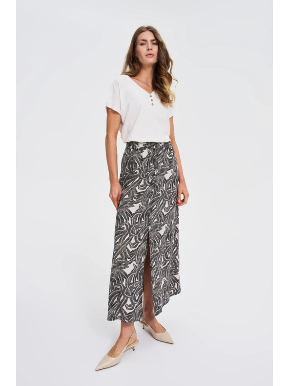 Moodo Bluză albă cu nasturi decorativi