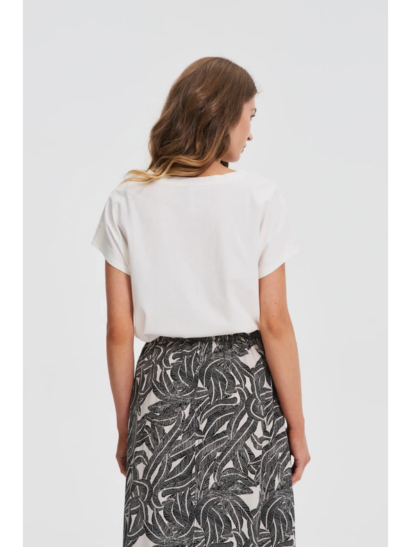 Moodo Bluză albă cu nasturi decorativi