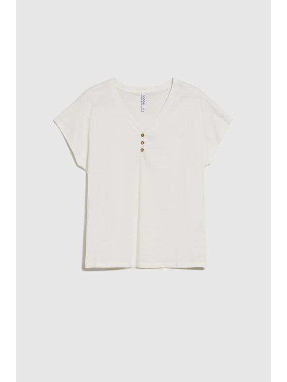 Moodo Bluză albă cu nasturi decorativi