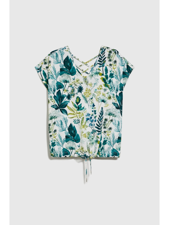 Moodo Top cu imprimeu floral și decolteu în V