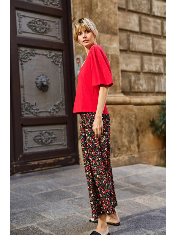 Moodo Bluză roșie cu mâneci largi