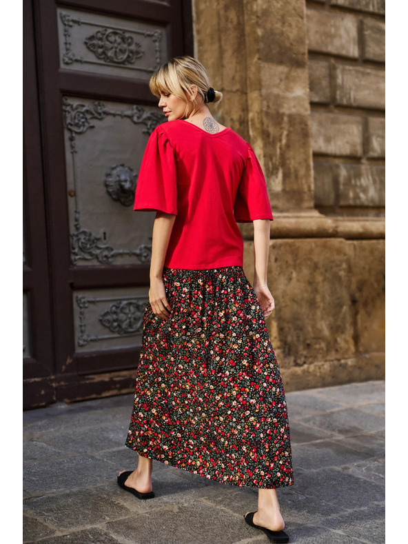 Moodo Bluză roșie cu mâneci largi