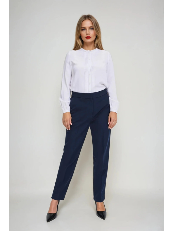 Moodo Bluză albă cu guler înalt pentru femei Moodo