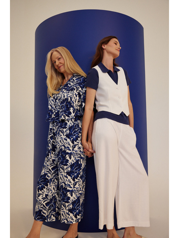 Moodo Bluză în dungi albastre și albe