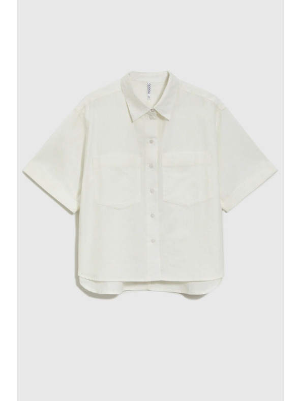 Moodo Bluză albă cu mânecă scurtă