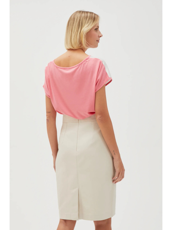 Moodo Bluză albă pentru femei cu flori