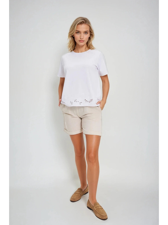 Moodo Top alb cu tiv Madeira