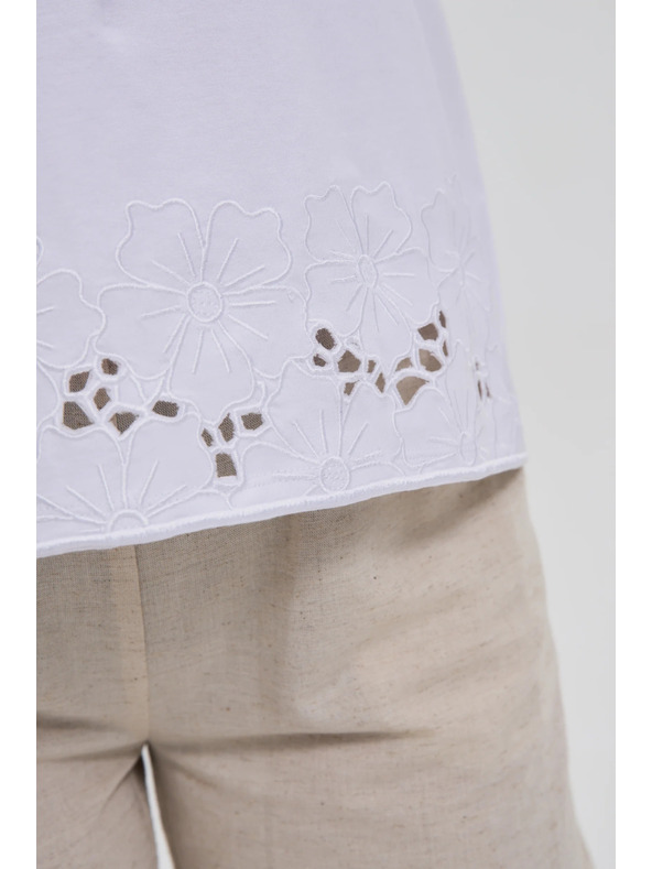 Moodo Top alb cu tiv Madeira