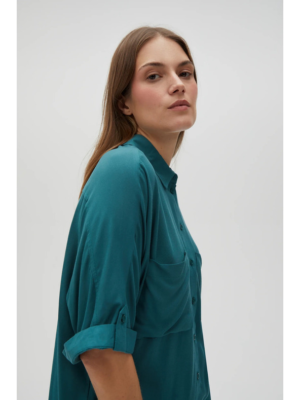 Moodo Cămașă verde cu lungime opțională de mânecă