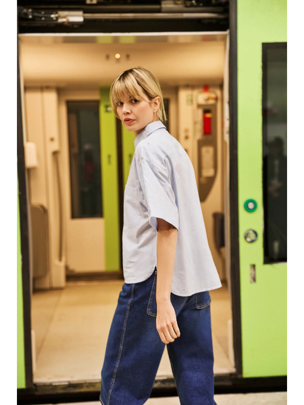 Moodo Cămașă albastru deschis pentru femei