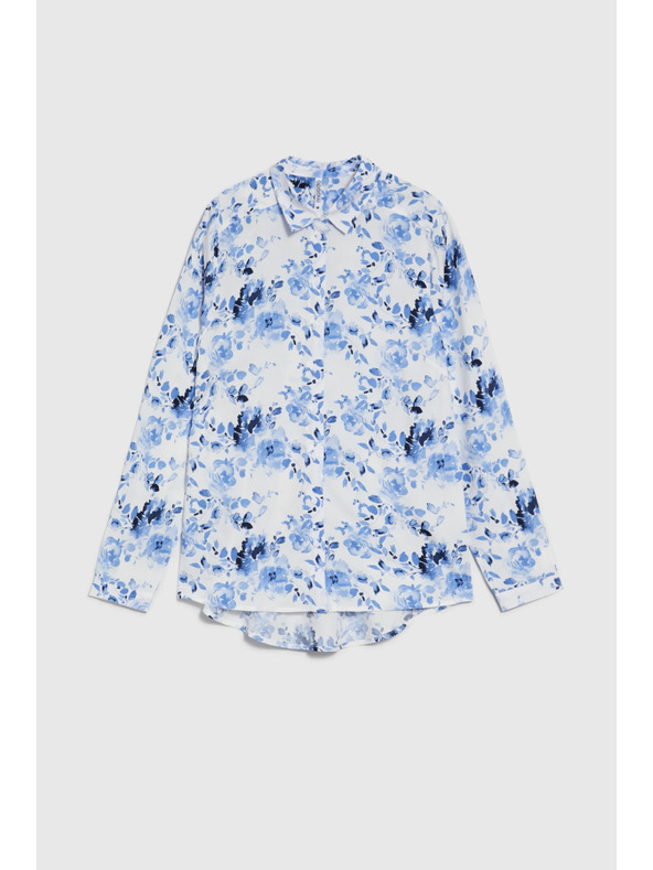 Moodo Cămașă cu imprimeu floral Moodo, albastru deschis