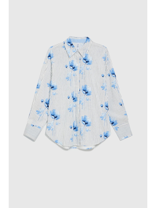 Moodo Cămașă pentru femei Moodo – albă/albastră