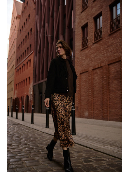 Moodo Fustă damă cu model leopard Moodo - maro