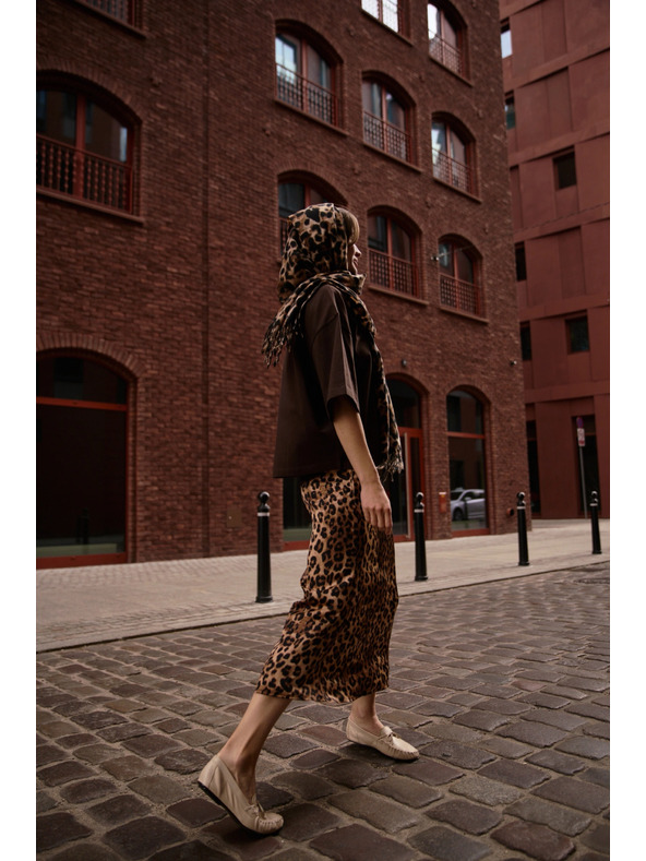 Moodo Fustă damă cu model leopard Moodo - maro