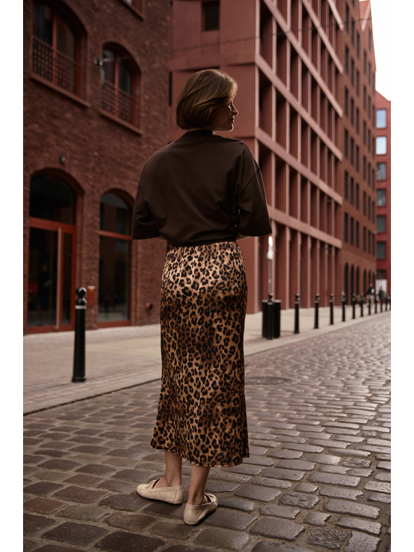 Moodo Fustă damă cu model leopard Moodo - maro