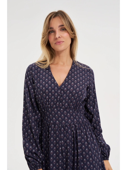 Moodo Rochie lungă albastră cu mâneci lungi Moodo