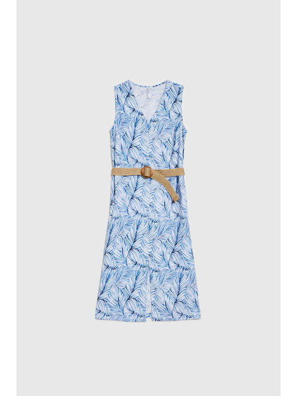 Moodo Rochie deschise la culoare albastru deschis cu centură