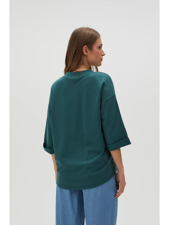 Moodo Hanorac verde cu mâneci trei sferturi