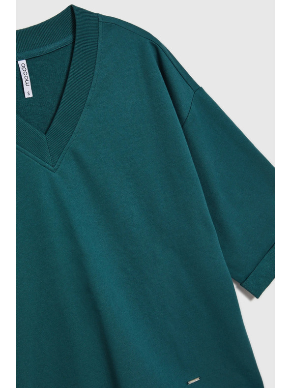 Moodo Hanorac verde cu mâneci trei sferturi