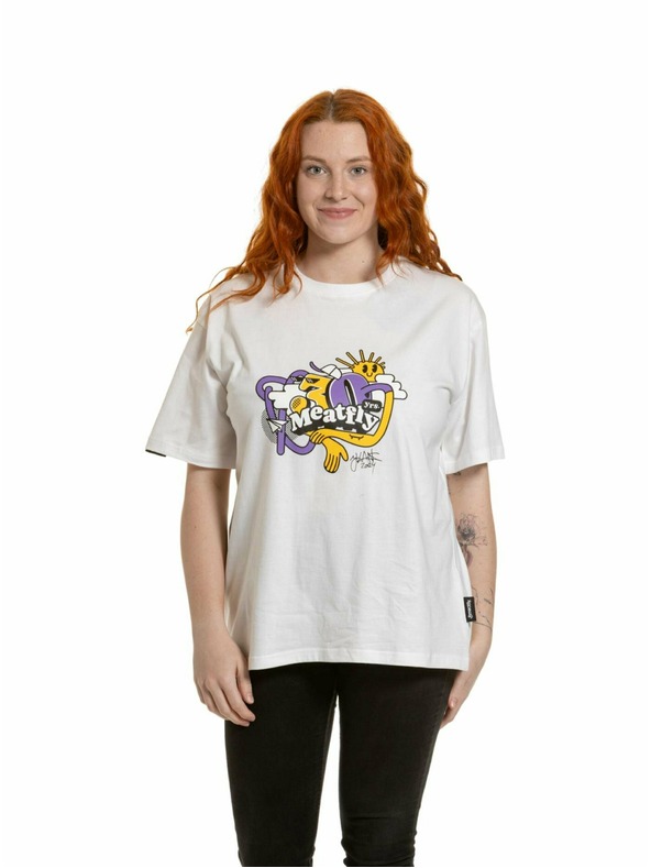 Meatfly Meatfly tricou unisex Carter 30 Groove White