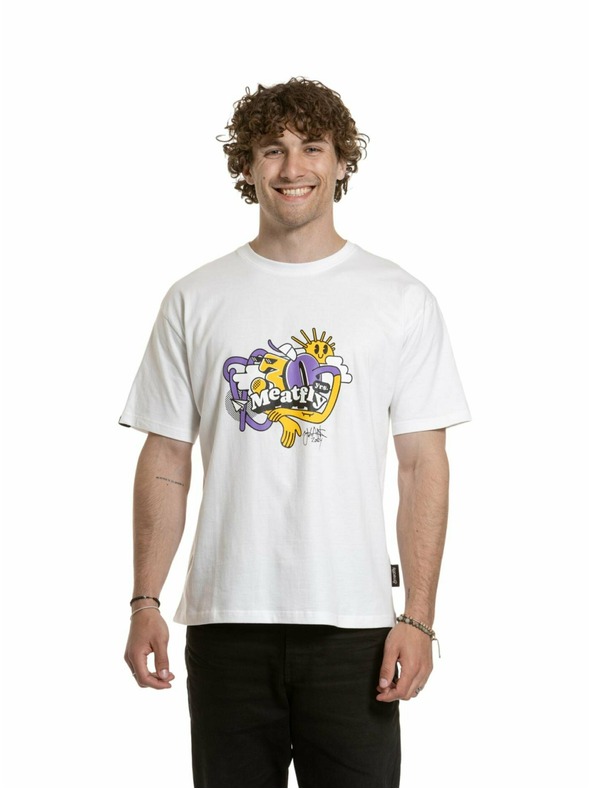 Meatfly Meatfly tricou unisex Carter 30 Groove White