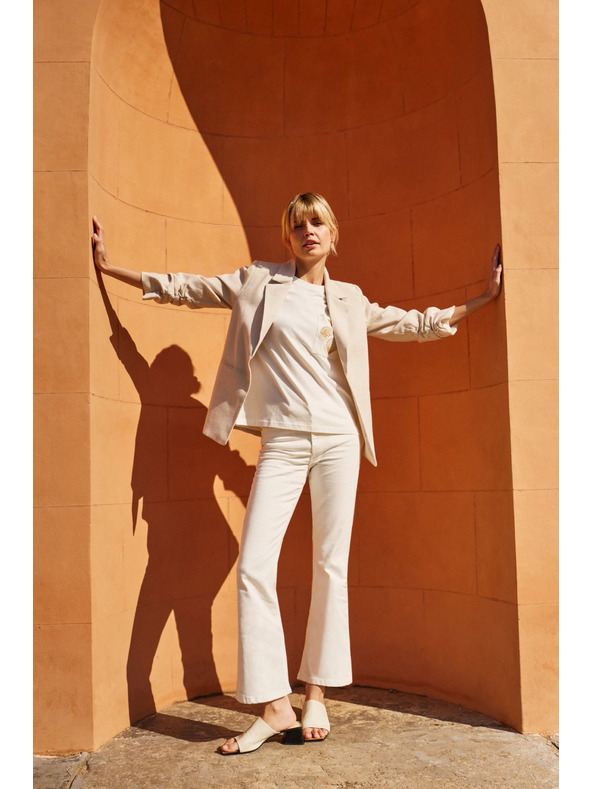 Moodo Tricou alb pentru femei cu imprimeu