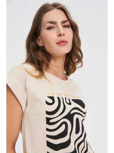 Moodo Tricou pentru femei Moodo – bej