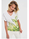 Moodo Top alb cu imprimeu floral