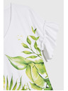Moodo Top alb cu imprimeu floral