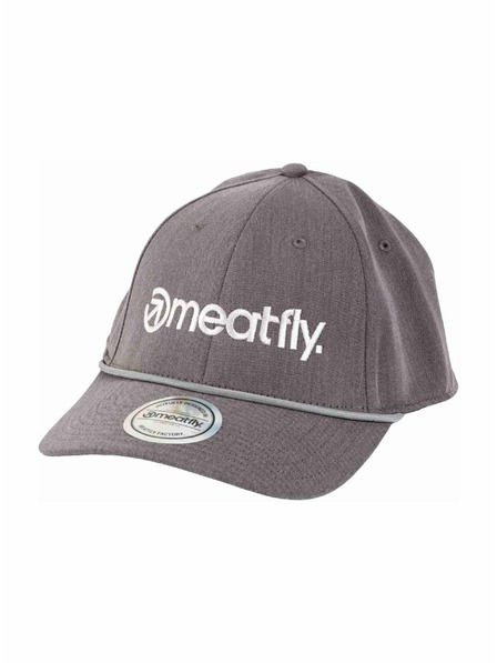 Meatfly Meatfly șapcă Gaten Flexfit Gri / Albă Logo | Gri | Mărime