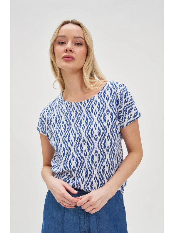 Moodo Tricou cu model albastru-alb