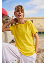 Moodo Tricou de damă din bumbac Moodo – galben